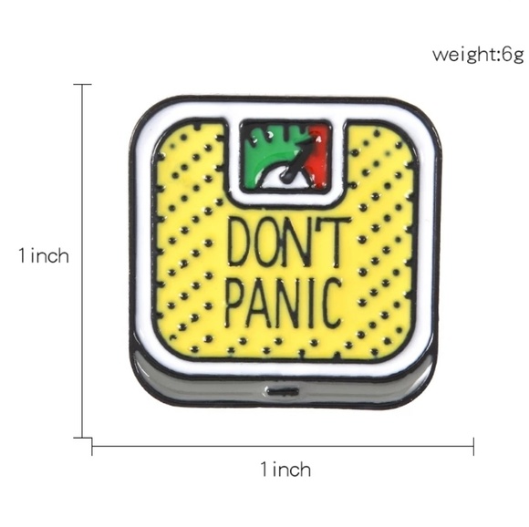 🕊LAST ONE🕊cartoon Don't Panic Pins Brooches - Picture 2 of 4